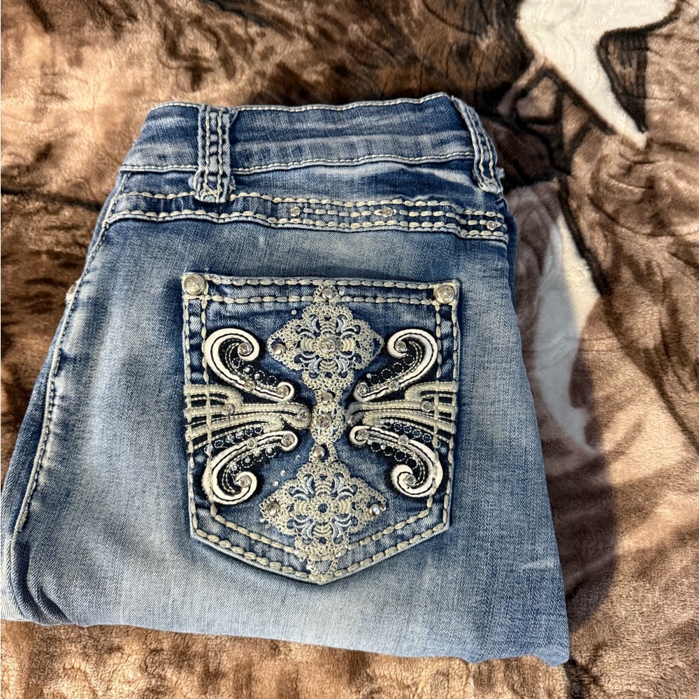 Embroidered Blue Jeans